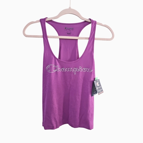Champion Tops - NWT Champion Womens Athletic Logo Tank Top Size S Purple Gym Workout Running